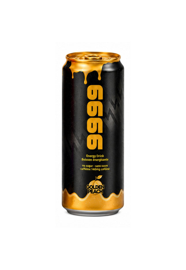 9999 - Golden Peach Energy Drink - Pêche - 355ml - Le marché Boréal