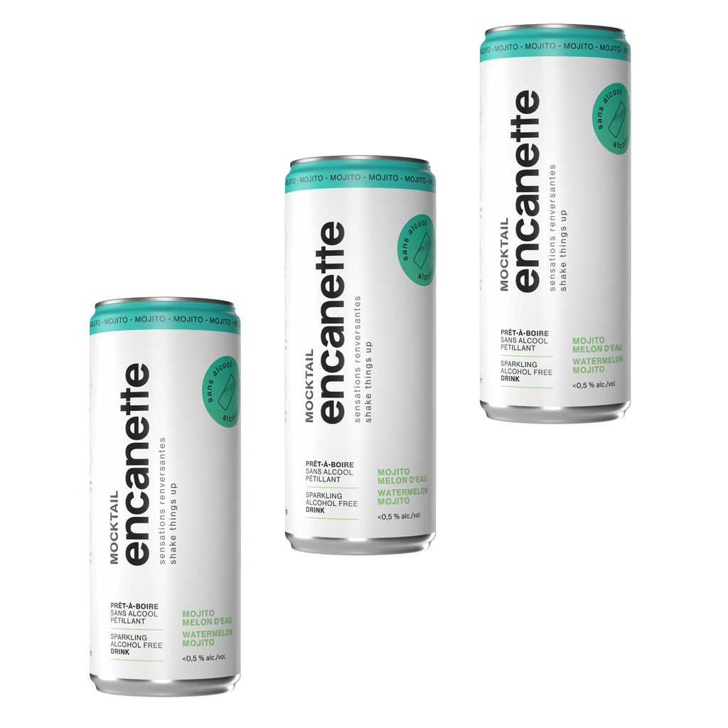 Encanette - Mocktail Mojito Melon d'eau - Pack de 3 × 250 ml