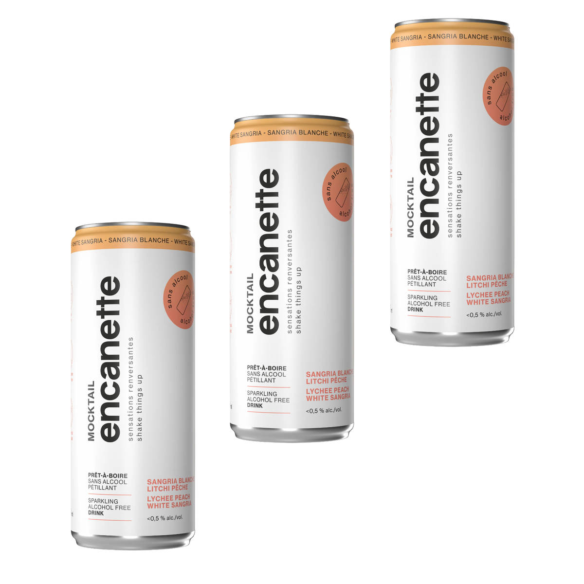 Encanette - Mocktail Sangria Blanche - Pack de 3 × 250 ml