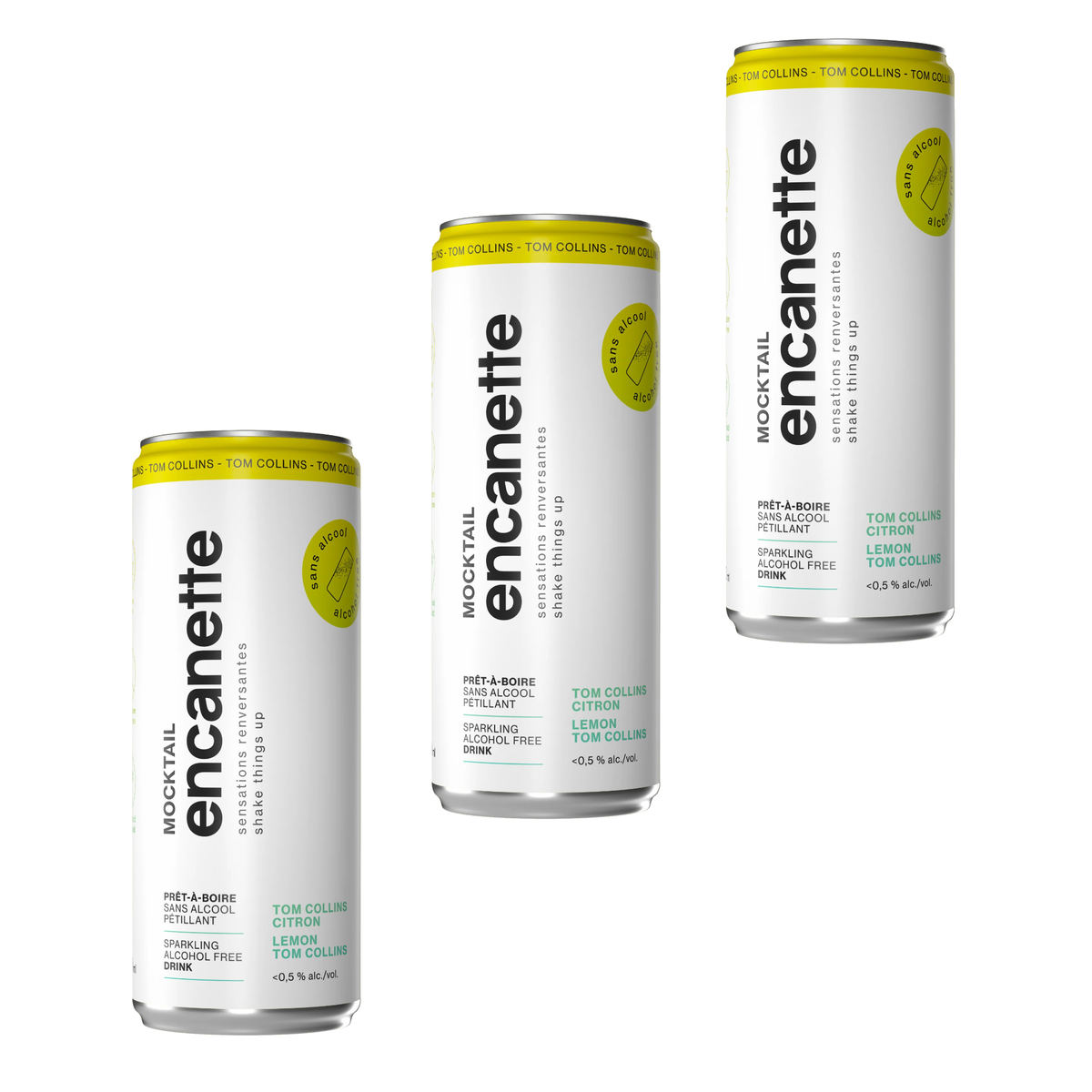 Encanette - Mocktail Tom Collins - Pack de 3 × 250 ml