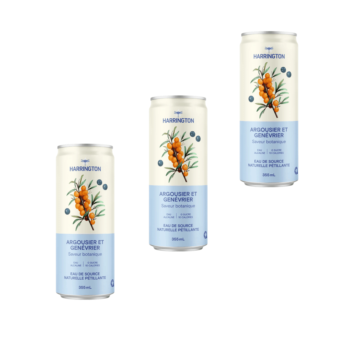 Harrington – Extrait d’argousier et genévrier – Pack de 3 × 355 ml - Le marché Boréal