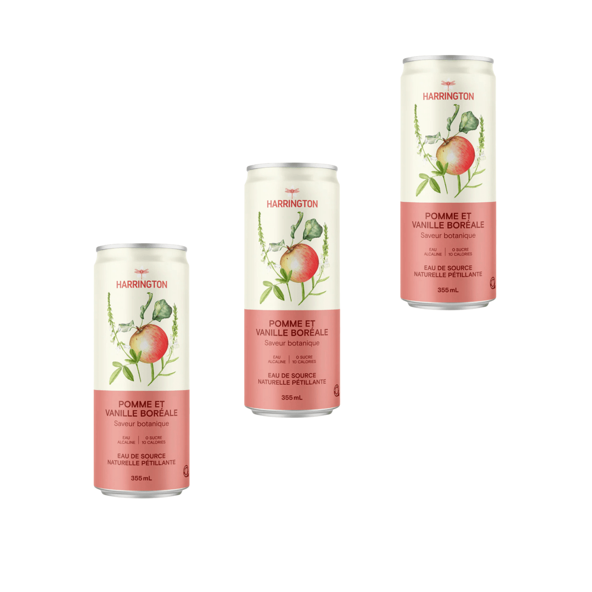 Harrington – Extrait de pomme et vanille boréale – Pack de 3 × 355 ml - Le marché Boréal