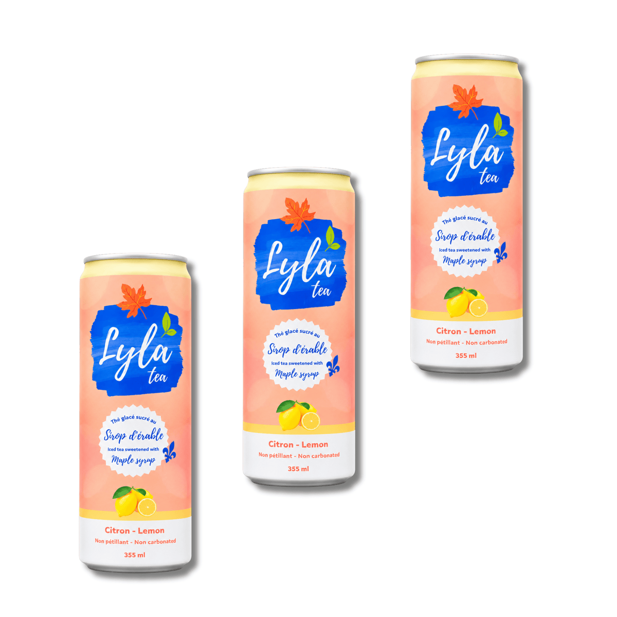 Lyla tea - Thé glacé citron - sucré au sirop d'érable - Pack de 3 - Le marché Boréal