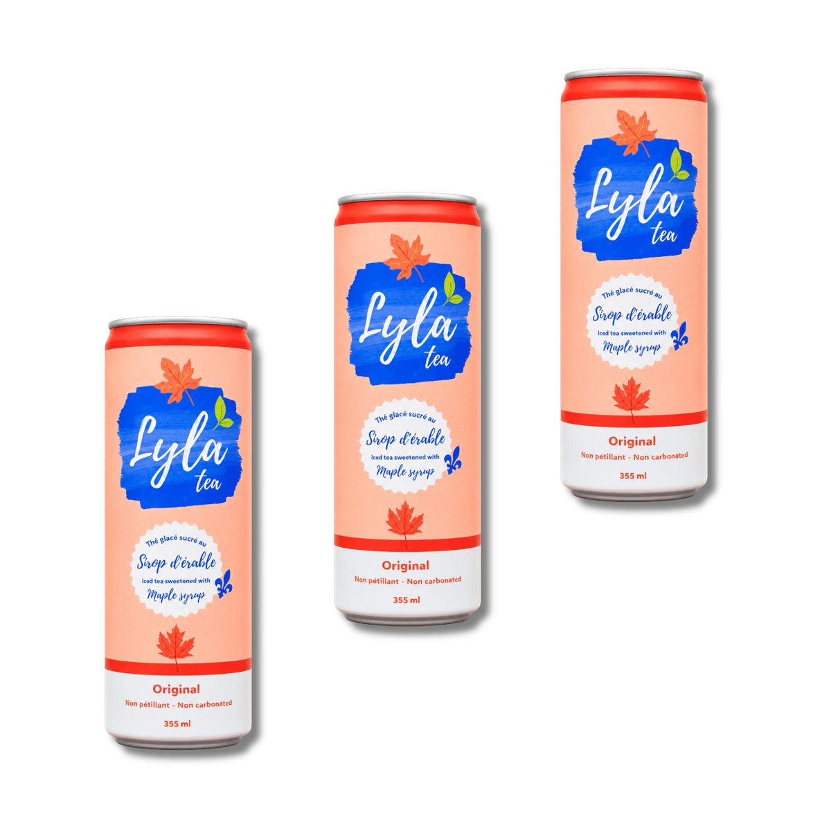 Lyla tea - Thé glacé original - sucré au sirop d'érable - Pack de 3 - Le marché Boréal