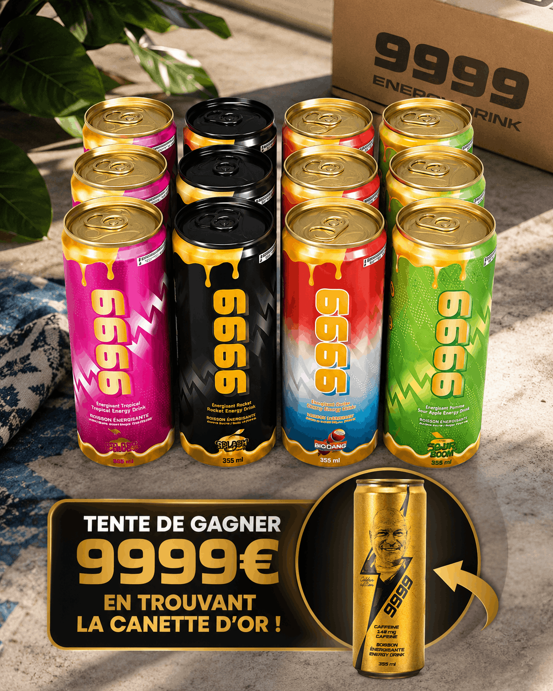 Pack Concours 9999 de Jean - 12 boissons énergisantes sans sucre - Le marché Boréal