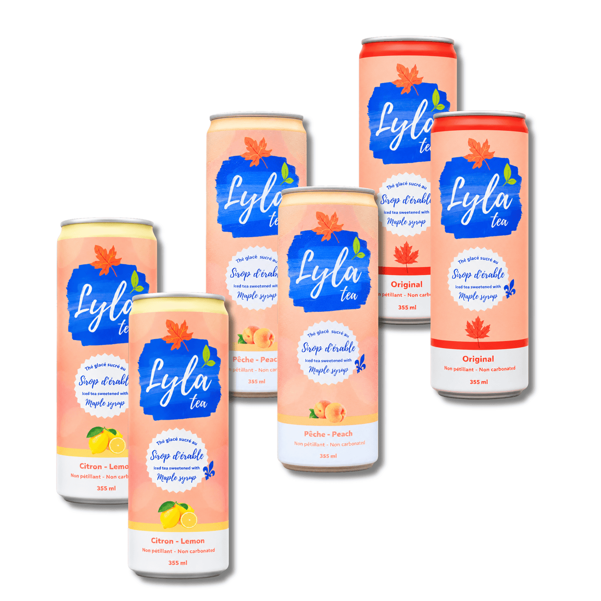 Pack Découverte Lyla Tea - thés glacés à l’érable - 6 x 355ml - Le marché Boréal