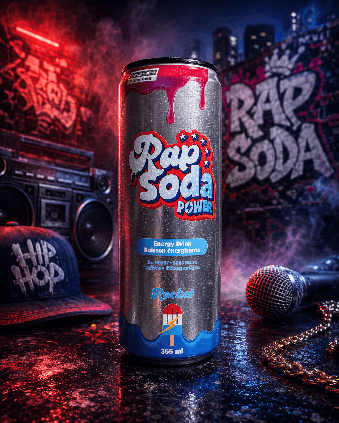Pack Découverte Rap Soda Power - 6 boissons énergisantes sans sucres - Le marché Boréal