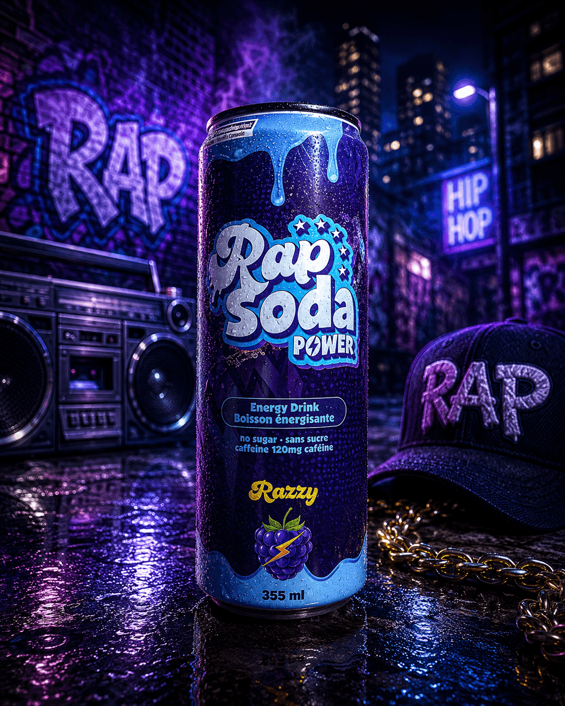 Pack Découverte Rap Soda Power - 6 boissons énergisantes sans sucres - Le marché Boréal