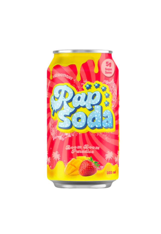 Rap Soda Boom Boom Paradise – Fraise mangue - 355ml - Le marché Boréal