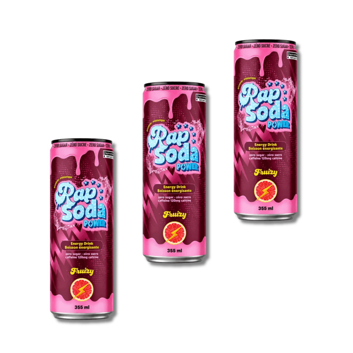 Rap Soda Power Fruizzy - 355ml - Pack de 3 - Le marché Boréal