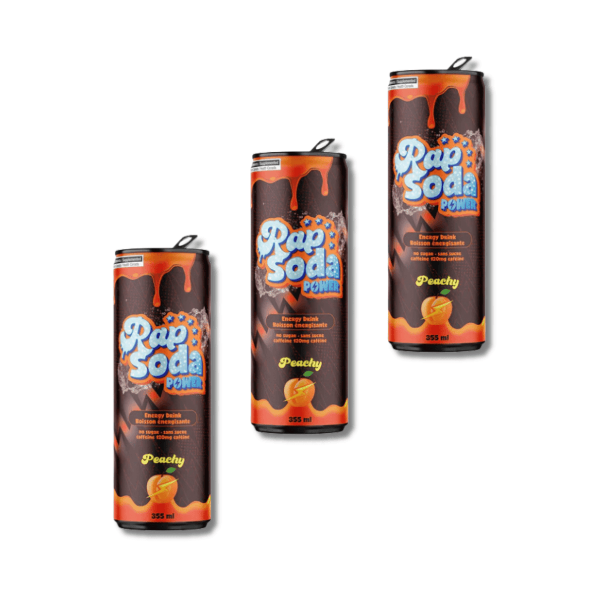 Rap Soda Power Peachy – Pêche - Pack de 3 - Le marché Boréal