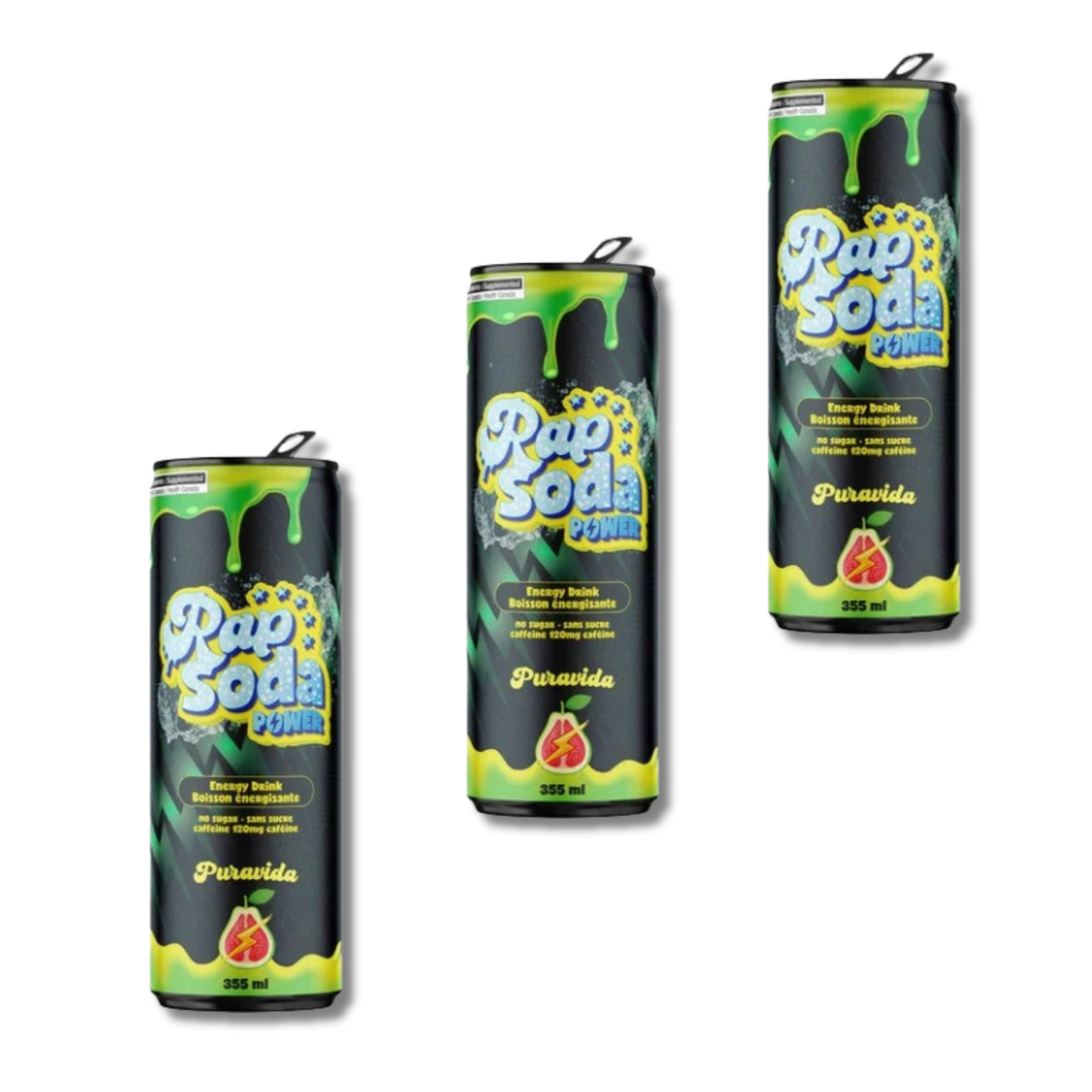 Rap Soda Power Puravida - 355ml - Pack de 3 - Le marché Boréal