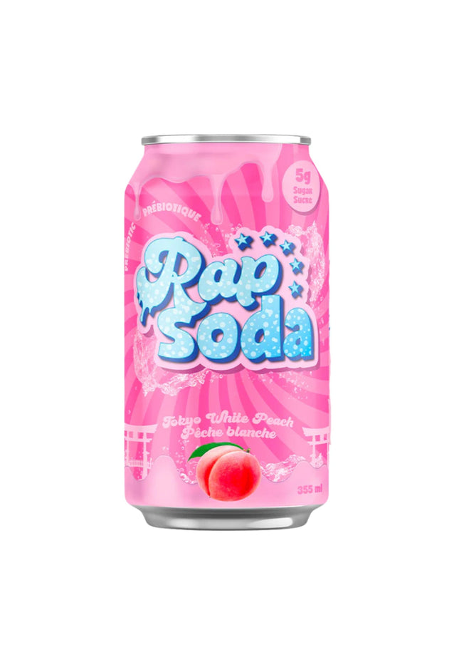 Rap Soda Tokyo White Peach – Pêche blanche - 355ml - Le marché Boréal