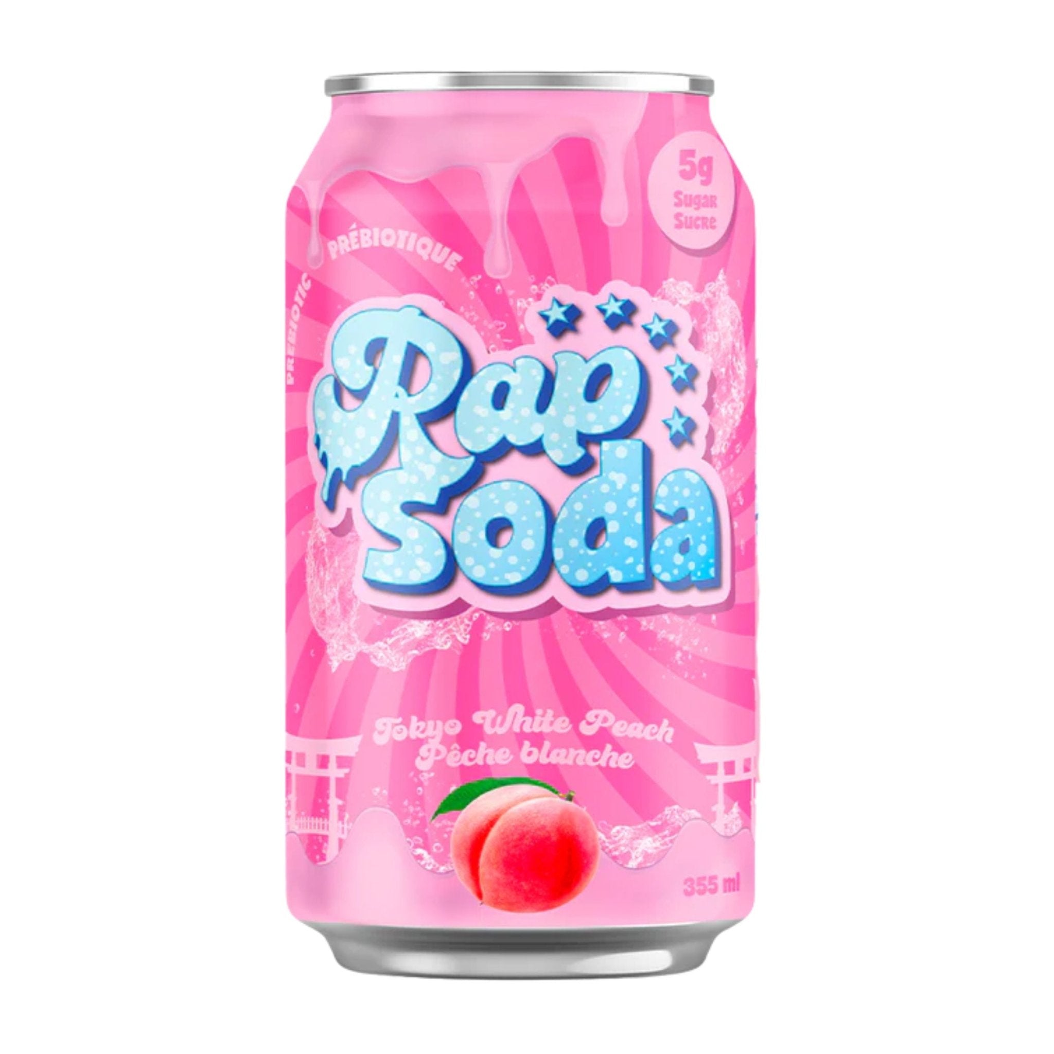 Rap Soda Tokyo White Peach – Pêche blanche - 355ml - Le marché Boréal