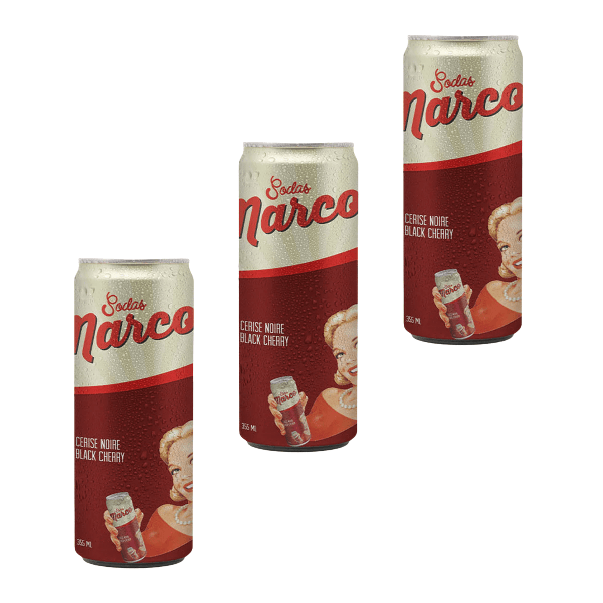 Sodas Marco - Soda cerise noire - Black cherry - Pack de 3 - Le marché Boréal